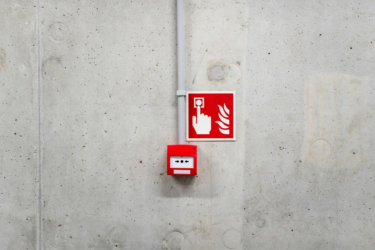 Manual call point and fire action notice